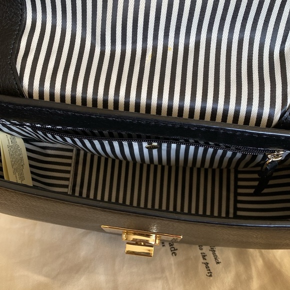 Kate Spade ♠️ Greenwood place Rita black handbag with strap and gold chain - Picture 15 of 17